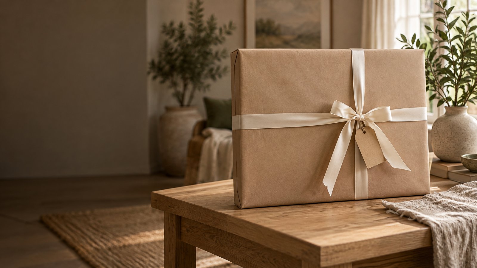 Canvas Print Co. gift voucher — a gift-wrapped framed print tied with ribbon