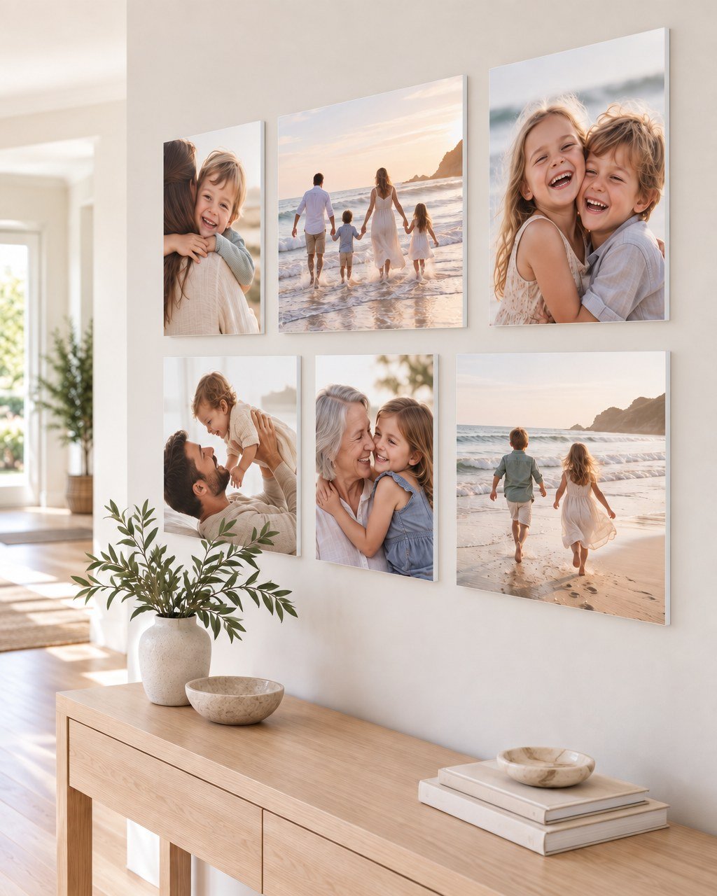 Mounted Gallery Print: Large landscape mounted gallery print on a feature wall in a modern living room