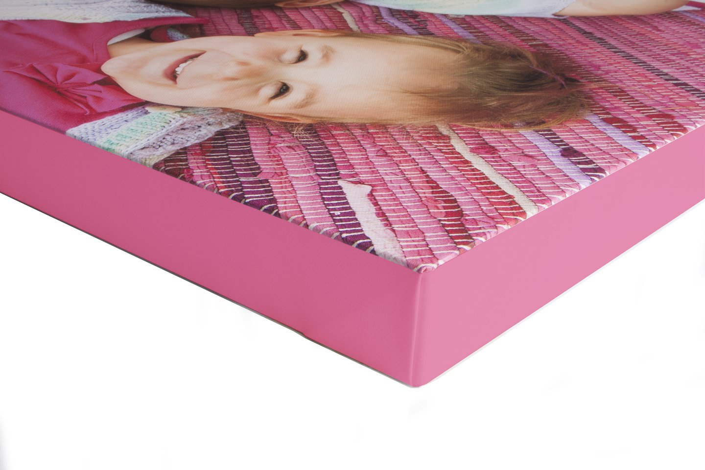 Standard Canvas Print — Colour: Low-angle corner close-up of a canvas with a Colour edge
