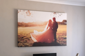 large canvas print of sunset wedding(with logo)